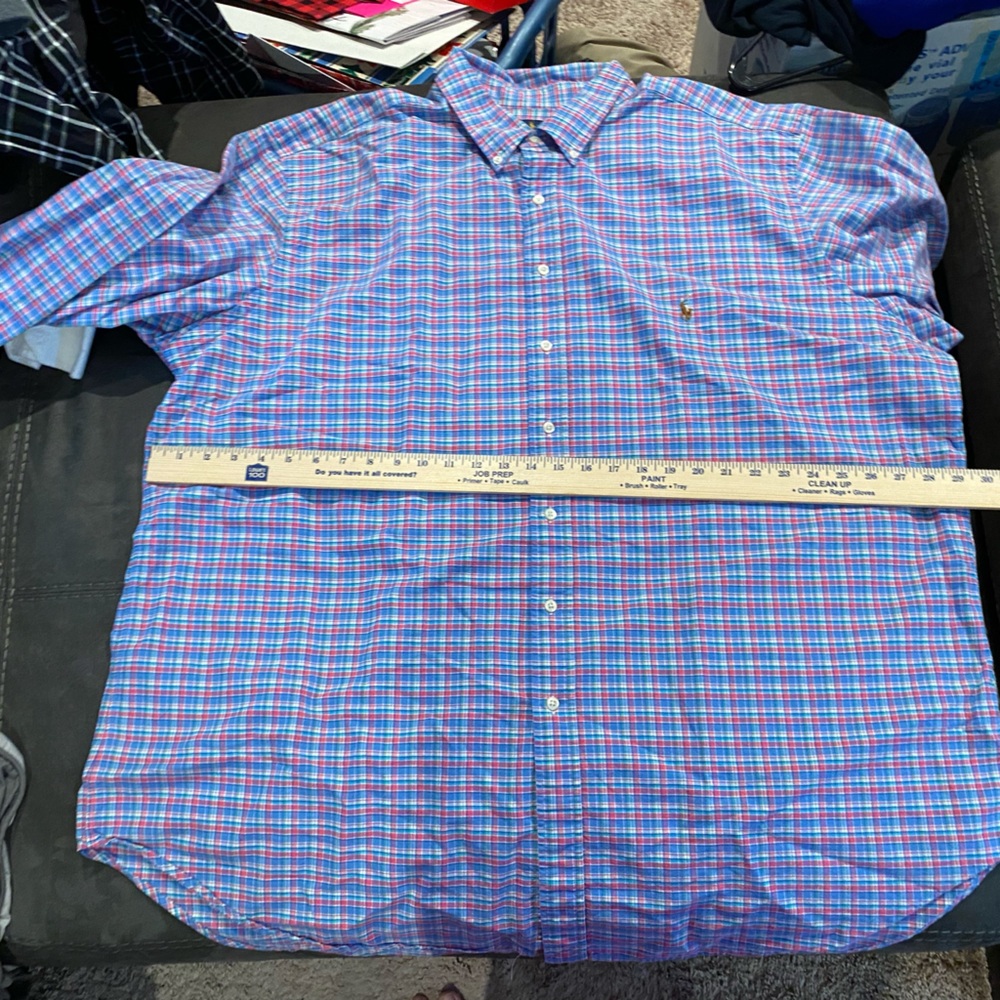 Used 3xlt polo ralph lauren blue and pink multi colored horse. Smoke free home